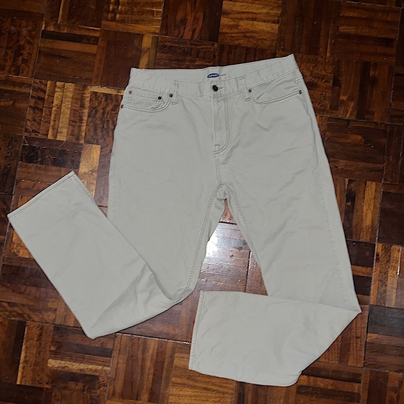 3/$15 Old Navy Straight Light Khaki 5 Pocket Jeans - Picture 3 of 9